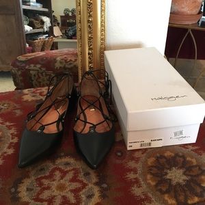 Halogen lace up leather flats